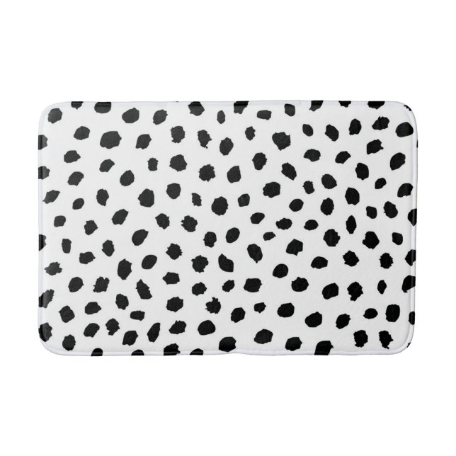 Random Black Spots on Soft White  Bath Mat (Front)