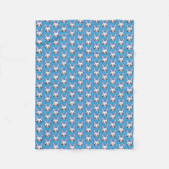 Random Bunny Faces Fleece Blanket (Front)