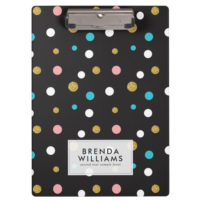 Random Colors Dots pattern Clipboard (Front)