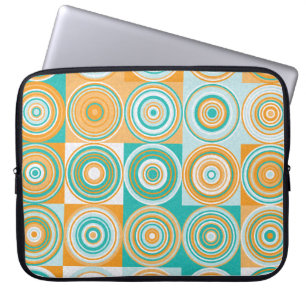 Random Coloured Circles: Artistic Background. Laptop Sleeve