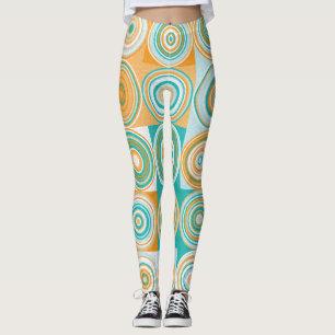 Random Coloured Circles: Artistic Background. Leggings
