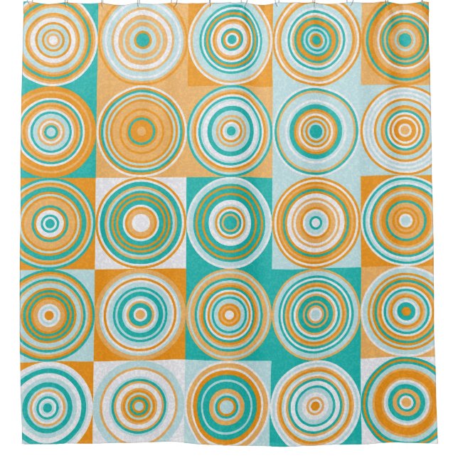 Random Coloured Circles: Artistic Background. Shower Curtain (Front)