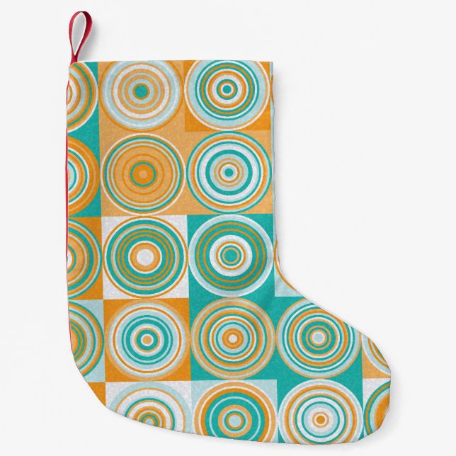 Random Coloured Circles: Artistic Background. Small Christmas Stocking (Front)