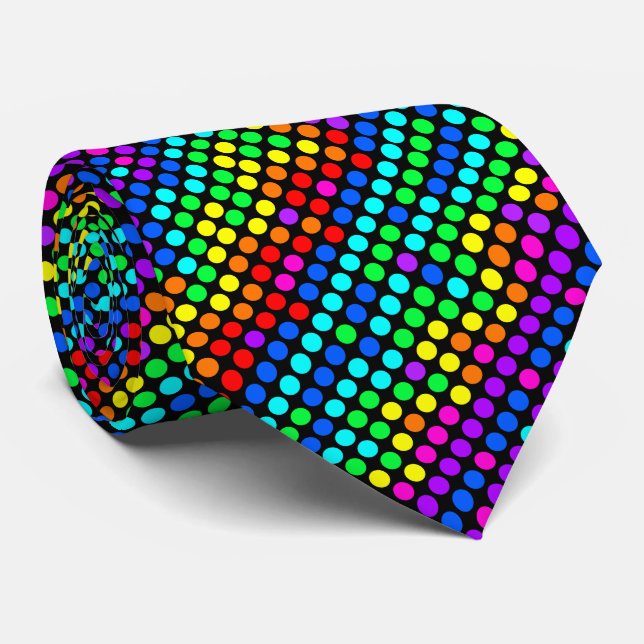 Random Coloured Polka Dot Pattern Tie (Rolled)
