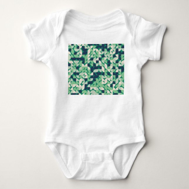 Random coloured quarter circles, generative. baby bodysuit (Front)