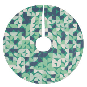 Random coloured quarter circles, generative. brushed polyester tree skirt