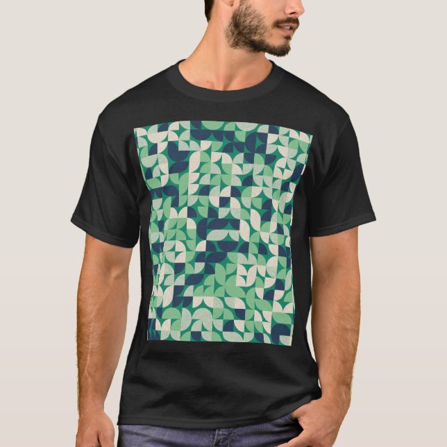 Random coloured quarter circles, generative. T-Shirt (Front)