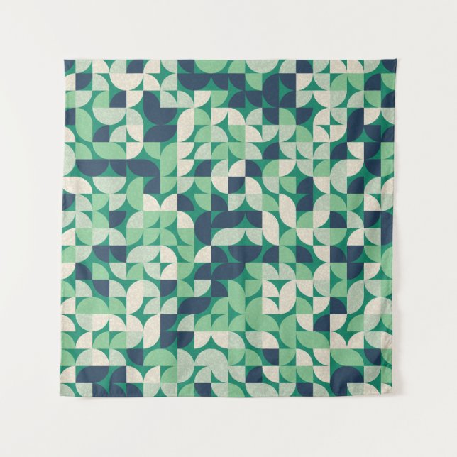 Random coloured quarter circles, generative. tapestry (Front)