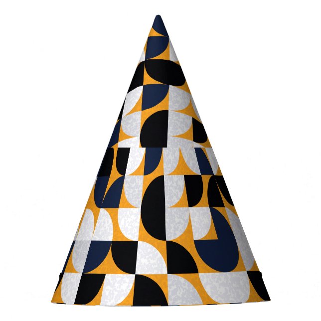 Random Coloured Triangles Art Pattern Party Hat (Front)