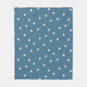 Random Cute Kawaii Skull Dots pale blue Fleece Blanket