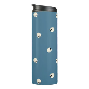 Random Cute Kawaii Skull Dots pale blue Thermal Tumbler