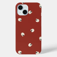 Random Cute Kawaii Skull Dots red