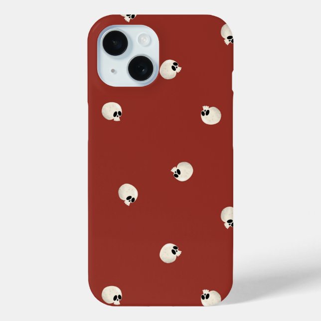 Random Cute Kawaii Skull Dots red Case-Mate iPhone Case (Back)