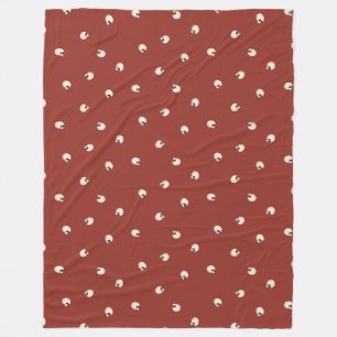 Random Cute Kawaii Skull Dots red Fleece Blanket