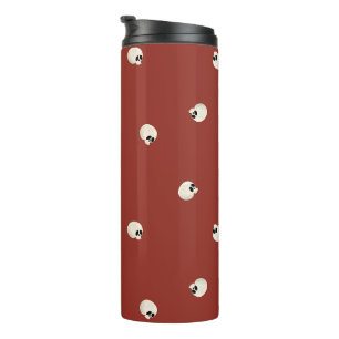 Random Cute Kawaii Skull Dots red Thermal Tumbler