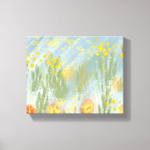 Random Flowers Stretched Canvas Print