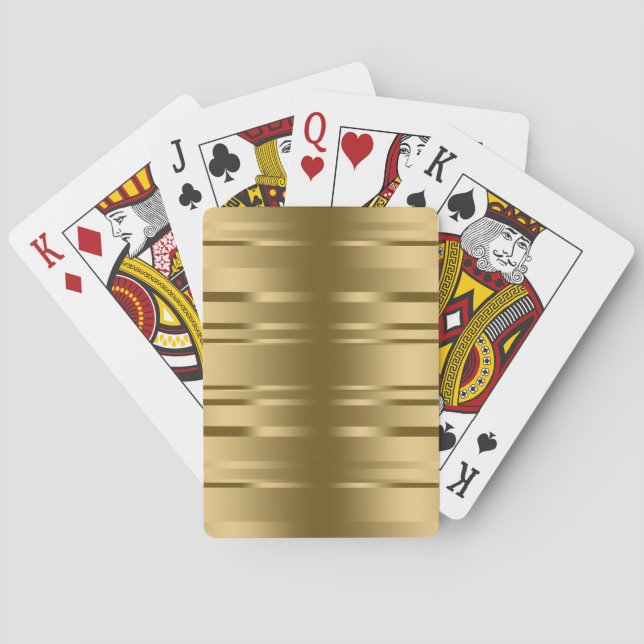Random Gold Stripes Pattern Tote Bag Playing Cards (Back)