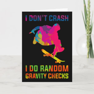Random Gravity Check Skateboard Skater Skating Ska Card