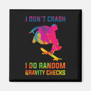 Random Gravity Check Skateboard Skater Skating Ska Magnet