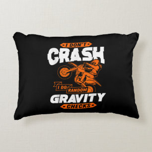 Random Gravity Checks - Motocross & Dirt Bike Decorative Cushion