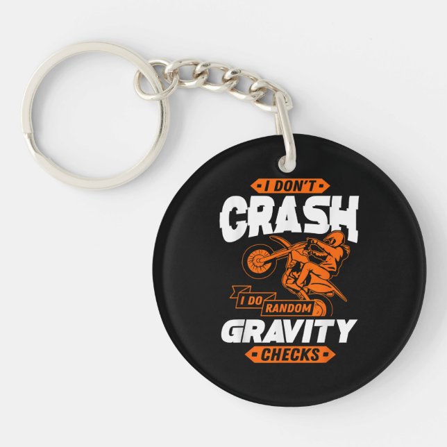 Random Gravity Checks - Motocross & Dirt Bike Key Ring (Front)