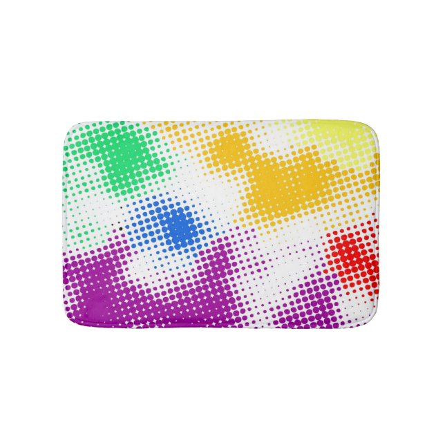 Random halftone colourful background bath mat (Front)