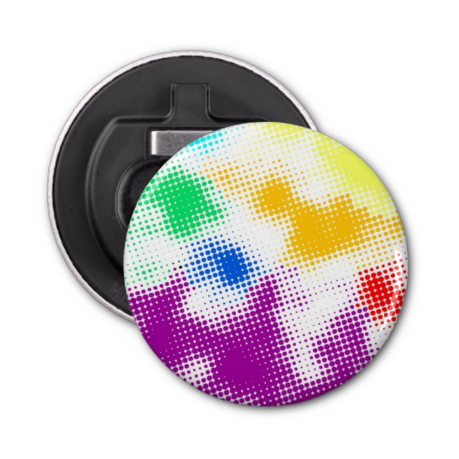 Random halftone colourful background bottle opener (Front)