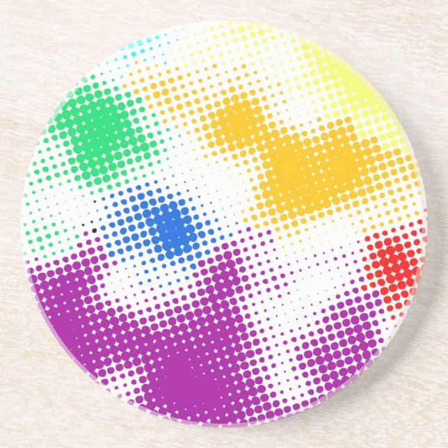 Random halftone colourful background coaster (Front)