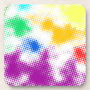 Random halftone colourful background coaster