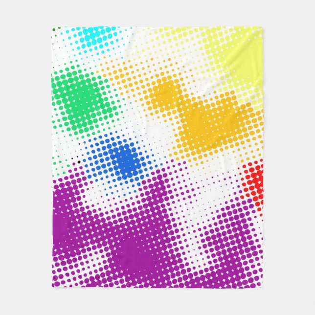Random halftone colourful background fleece blanket (Front)
