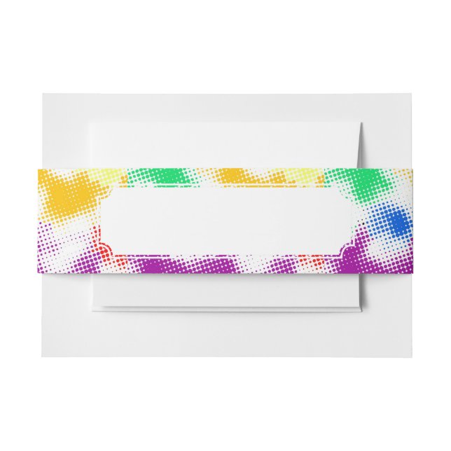 Random halftone colourful background invitation belly band (Front Example)