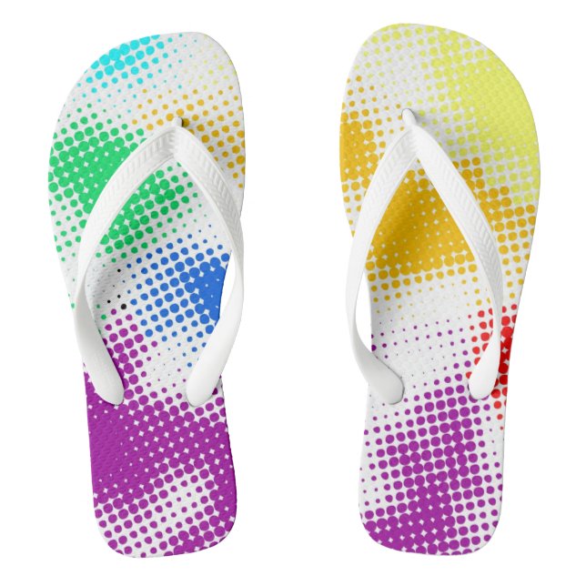 Random halftone colourful background thongs (Footbed)