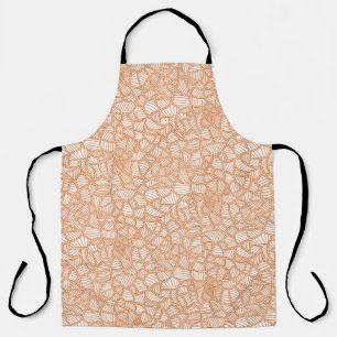 Random Leaf Mosaic Dark Orange Apron