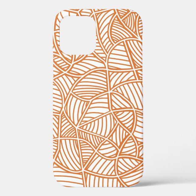 Random Leaf Mosaic Dark Orange Case-Mate iPhone Case (Back)