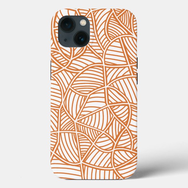 Random Leaf Mosaic Dark Orange Case-Mate iPhone Case (Back)