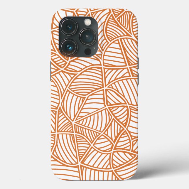 Random Leaf Mosaic Dark Orange Case-Mate iPhone Case (Back)