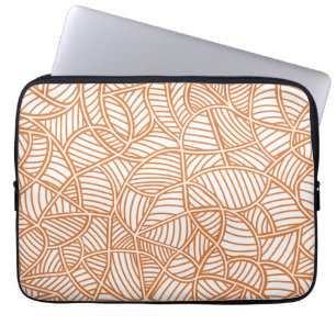 Random Leaf Mosaic Dark Orange Laptop Sleeve