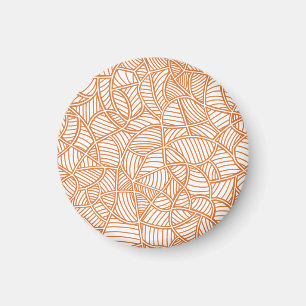 Random Leaf Mosaic Dark Orange Magnet