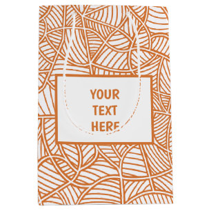 Random Leaf Mosaic Dark Orange Medium Gift Bag