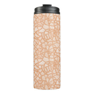 Random Leaf Mosaic Dark Orange Thermal Tumbler