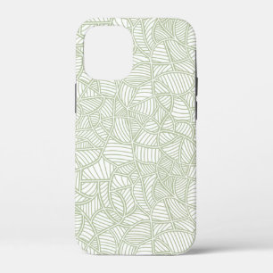Random Leaf Mosaic Pale Green iPhone 12 Mini Case