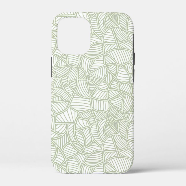 Random Leaf Mosaic Pale Green Case-Mate iPhone Case (Back)