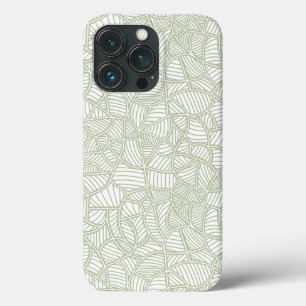 Random Leaf Mosaic Pale Green iPhone 13 Pro Case