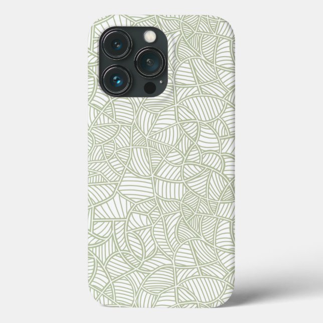 Random Leaf Mosaic Pale Green Case-Mate iPhone Case (Back)