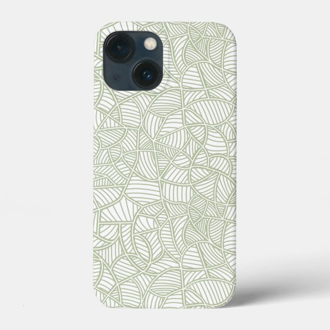 Random Leaf Mosaic Pale Green Case-Mate iPhone Case (Back)