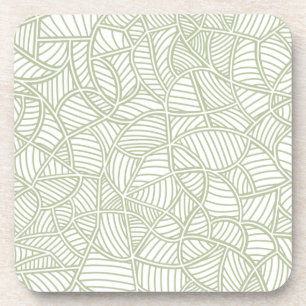 Random Leaf Mosaic Pale Green Coaster