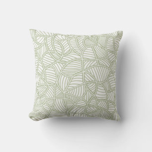 Random Leaf Mosaic Pale Green Cushion