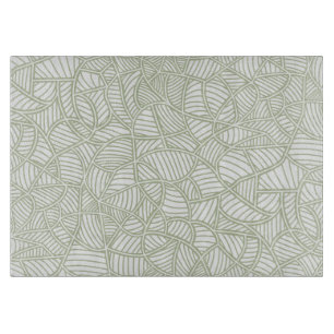 Random Leaf Mosaic Pale Green Cutting Board