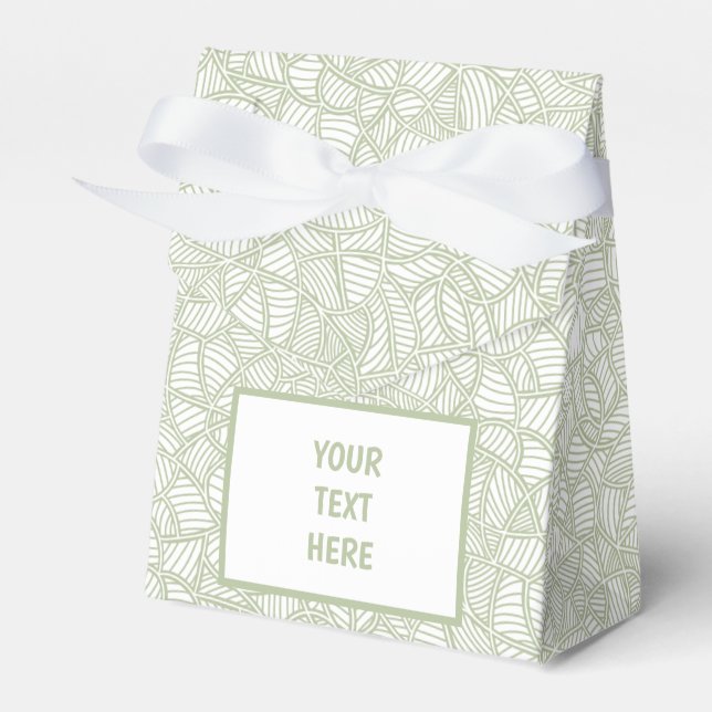 Random Leaf Mosaic Pale Green Favour Box (Front Side)
