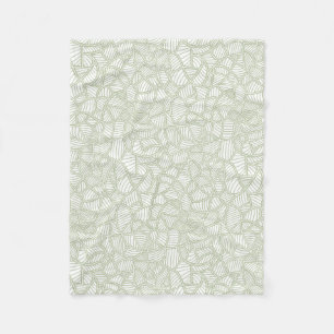 Random Leaf Mosaic Pale Green Fleece Blanket